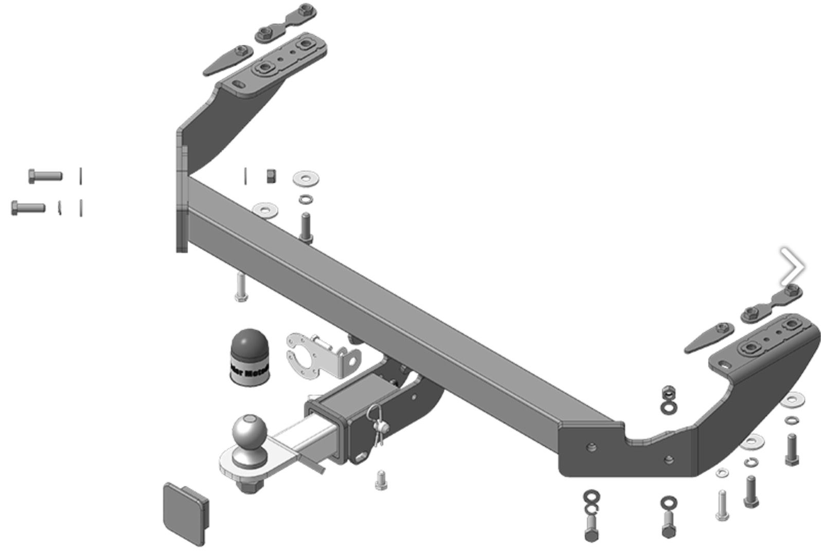 Фаркоп с эл-кой Smart для Exeed TXL 2024- (оцинкованный шар)(паспорт и сертификат в комплекте) 99021-E.Motodor