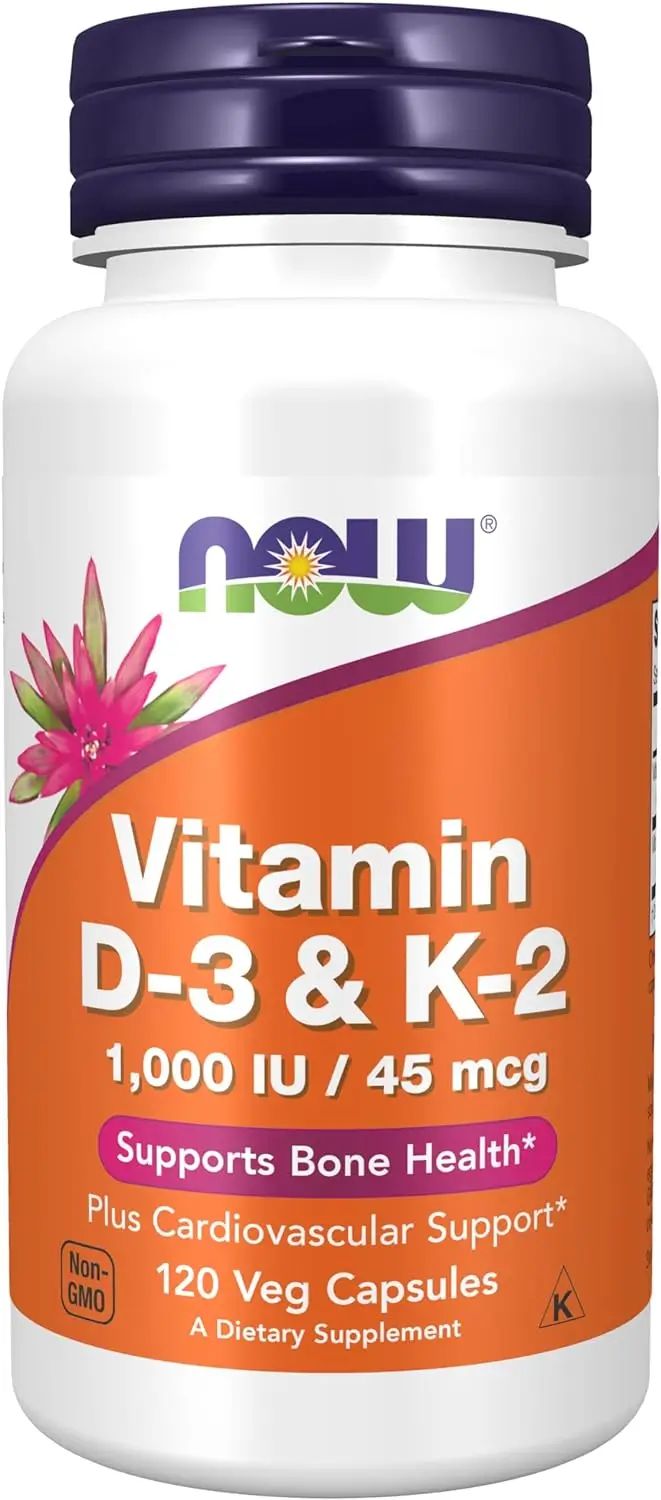 NOWVitaminD-3&K-2,1000IU/45мкг,120капсулВитаминыдляЗдоровьяКостейиСердца