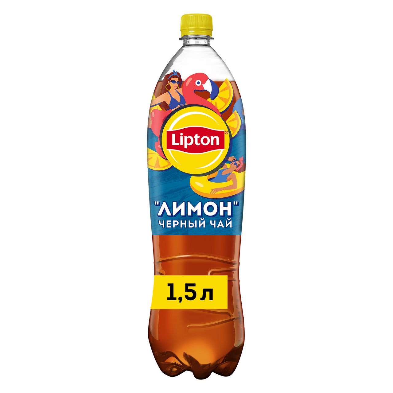 Холодный чай Lipton черный со вкусом лимона, 1.5л