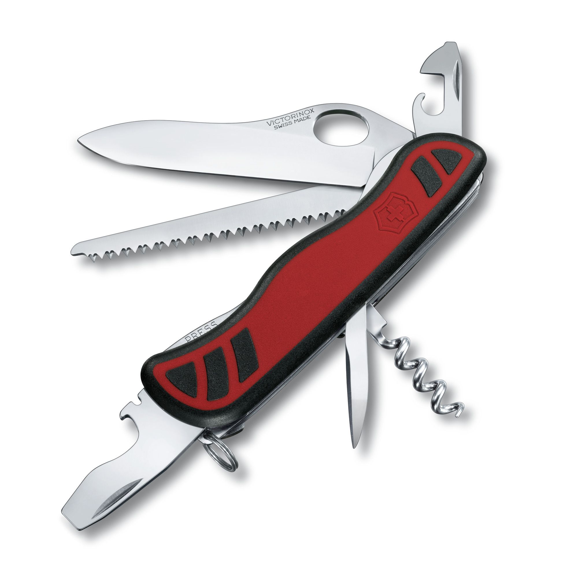 Нож перочинный Victorinox Forester M Grip (0.8361.MC) 111 мм, 12 функций, красный/черный, картонная коробка