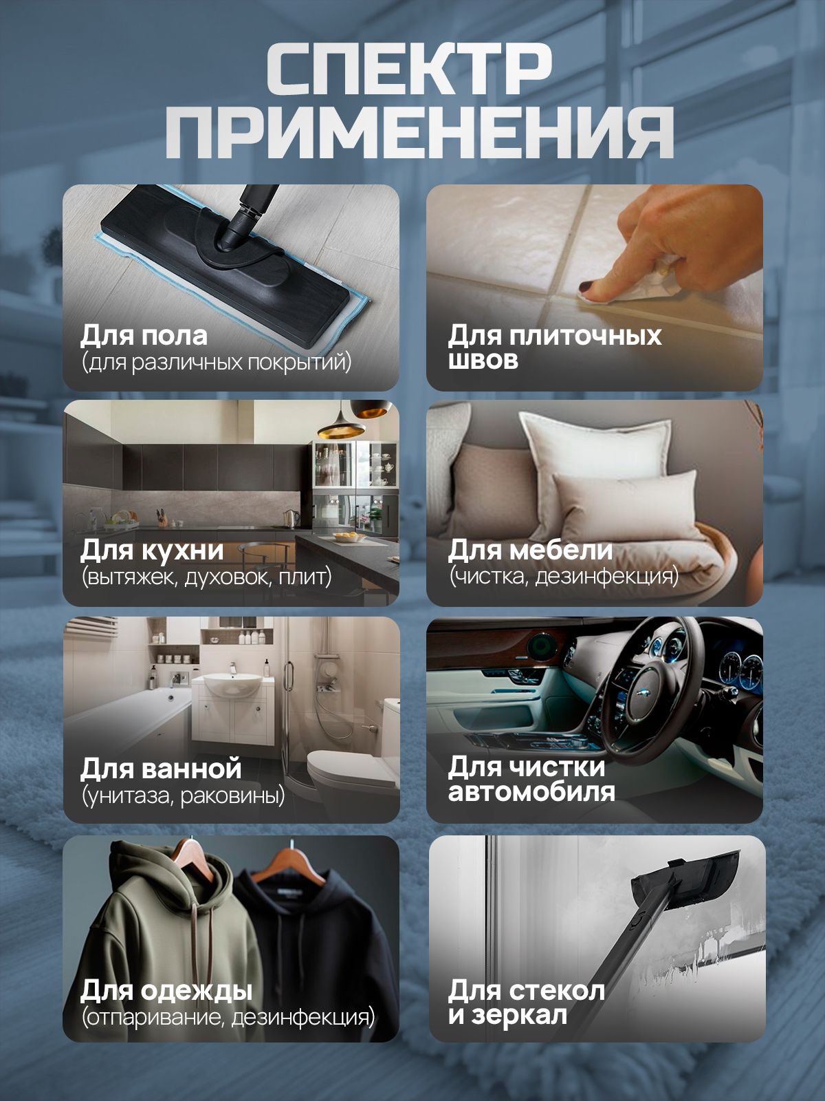 Пароочиститель для уборки дома мощный 9 в 1, паровая швабра для окон,(图5)