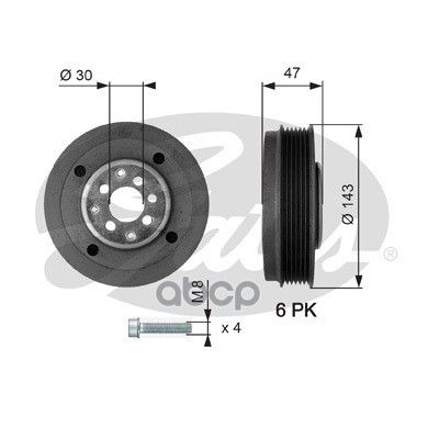 Шкив Коленвала 7845-20019 Gates арт. TVD1014A