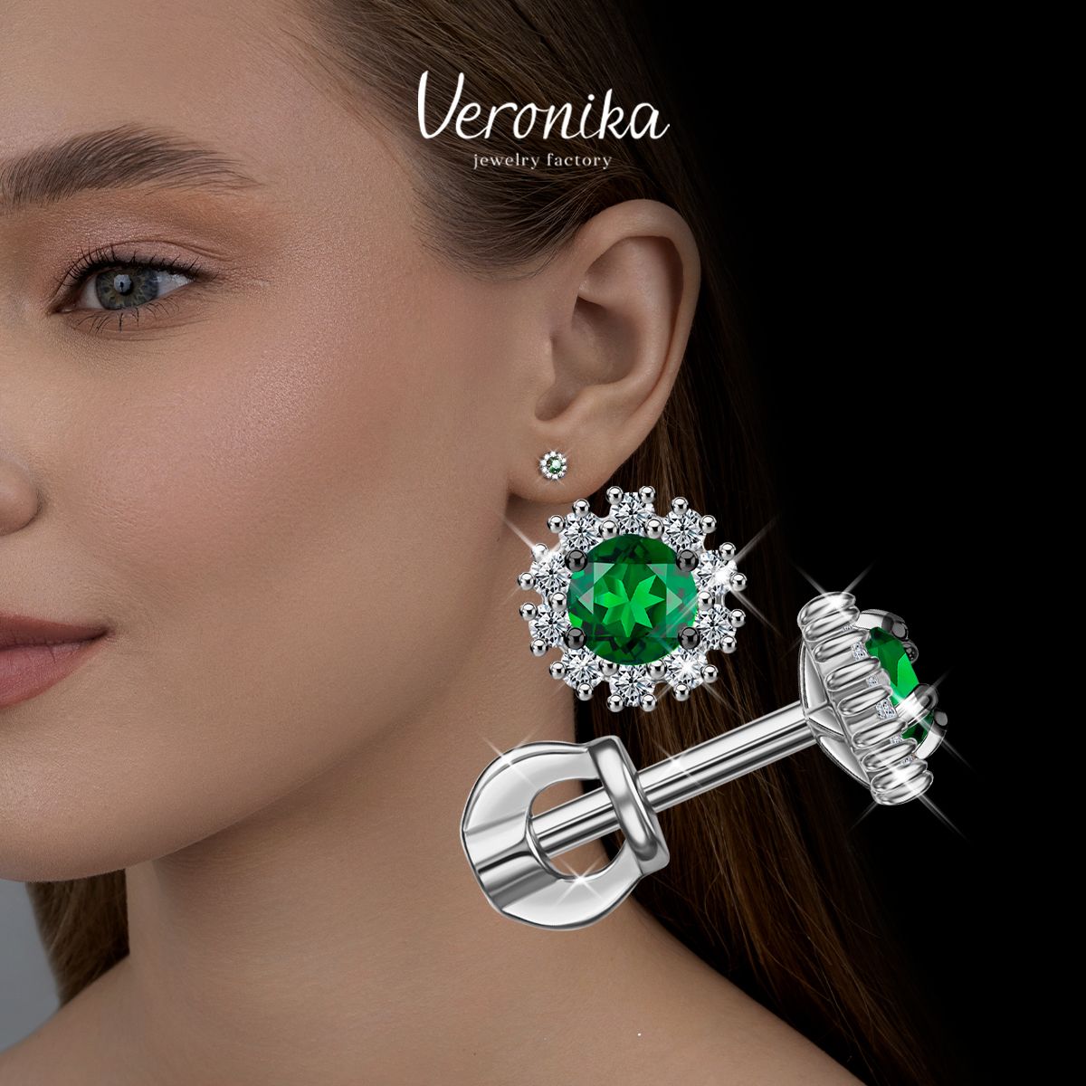 Серьги женские серебро 925 пробы Veronika jewelry factory