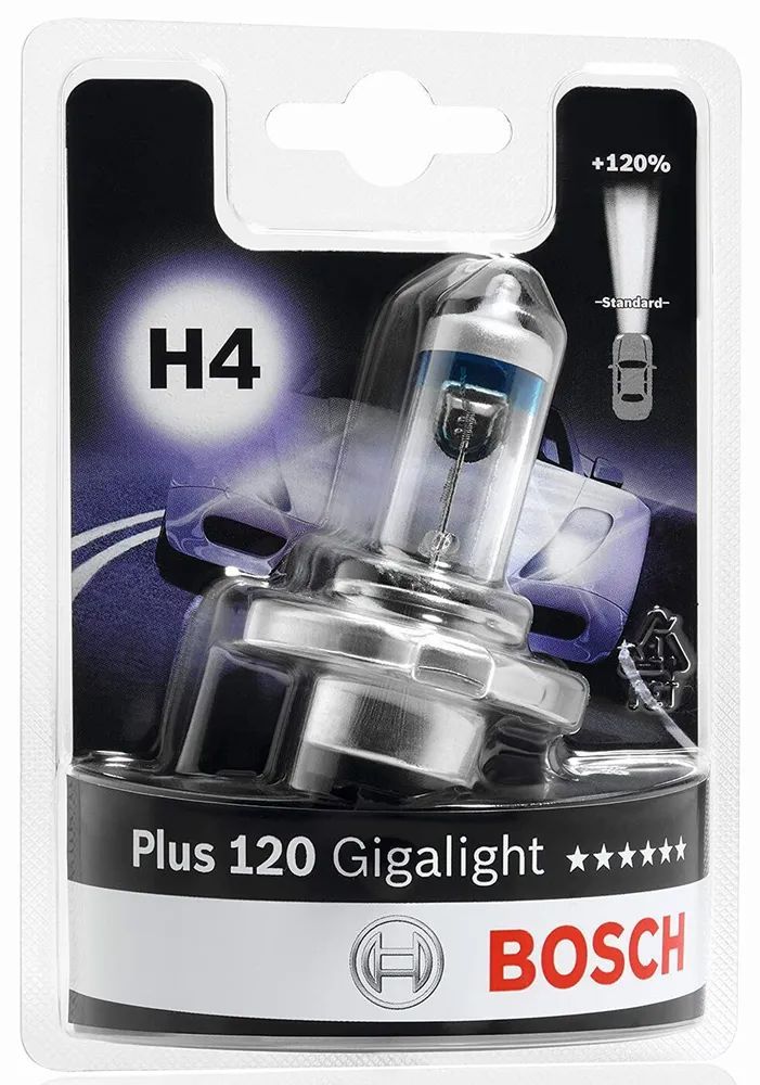 Лампа 12V H4 60/55W P43t +120% Gigalight Plus 120 BOSCH