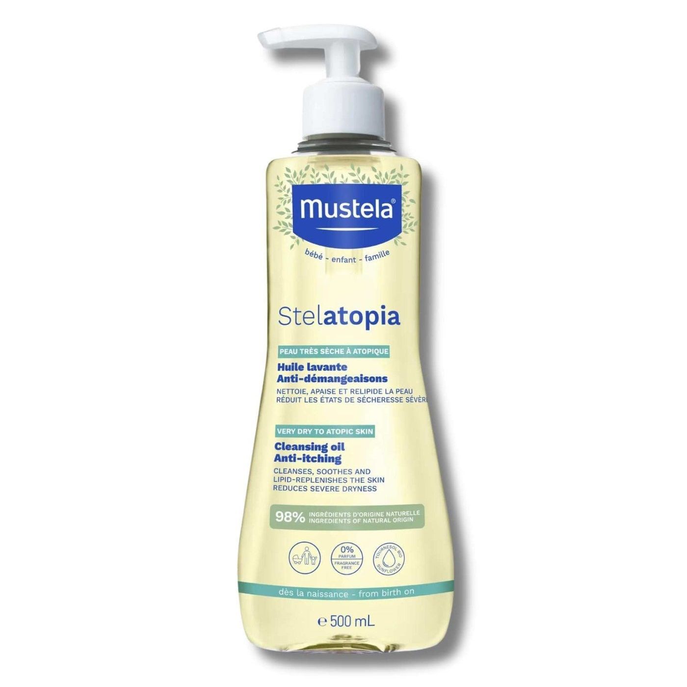 Mustela Мустела Stelatopia масло детское для купания очищающее, 500 мл