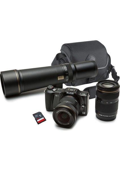 фотоаппарат Цифровая зеркальная камера Kodak Pixpro S-1 с 3 объективами, сумкой и SD-картой