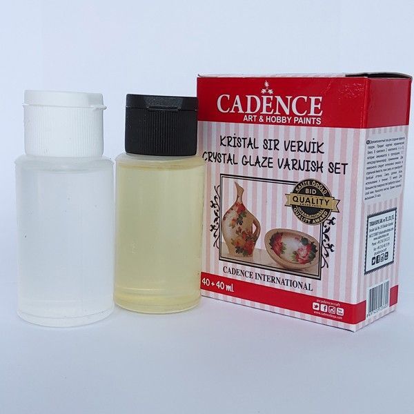 Финишный двухкомпонентный лак Cadence Crystal Glaze Varnish Set 40+40 ml.