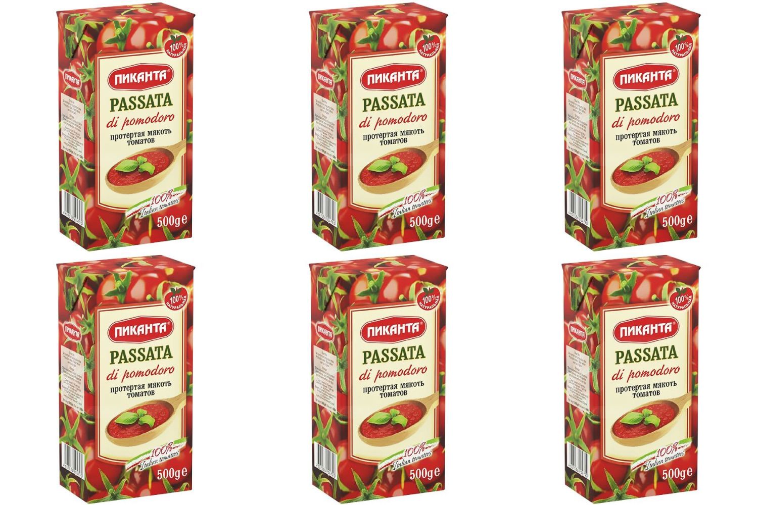 Пиканта Мякоть томатов протертая Passata, 500 г, 6 штуки