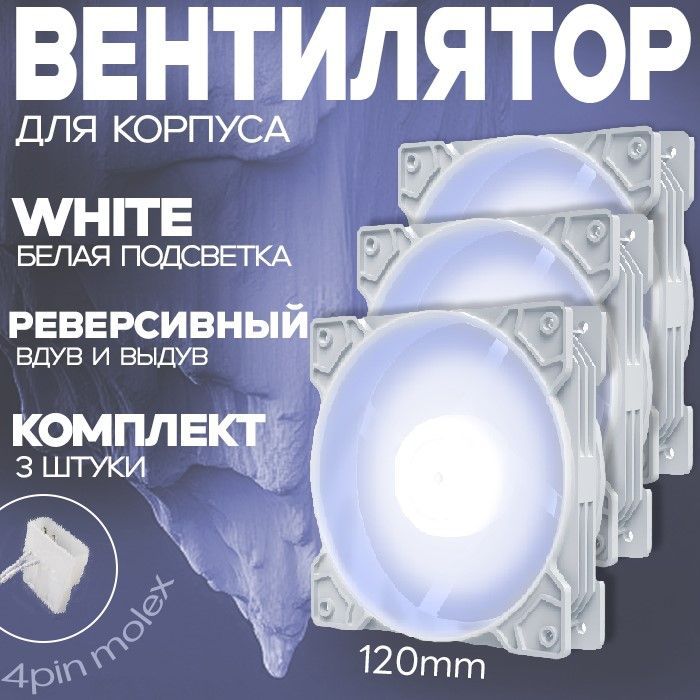 Вентиляторбелыйдлякорпуса(кулер)CoolmoonAsiaFox120mm