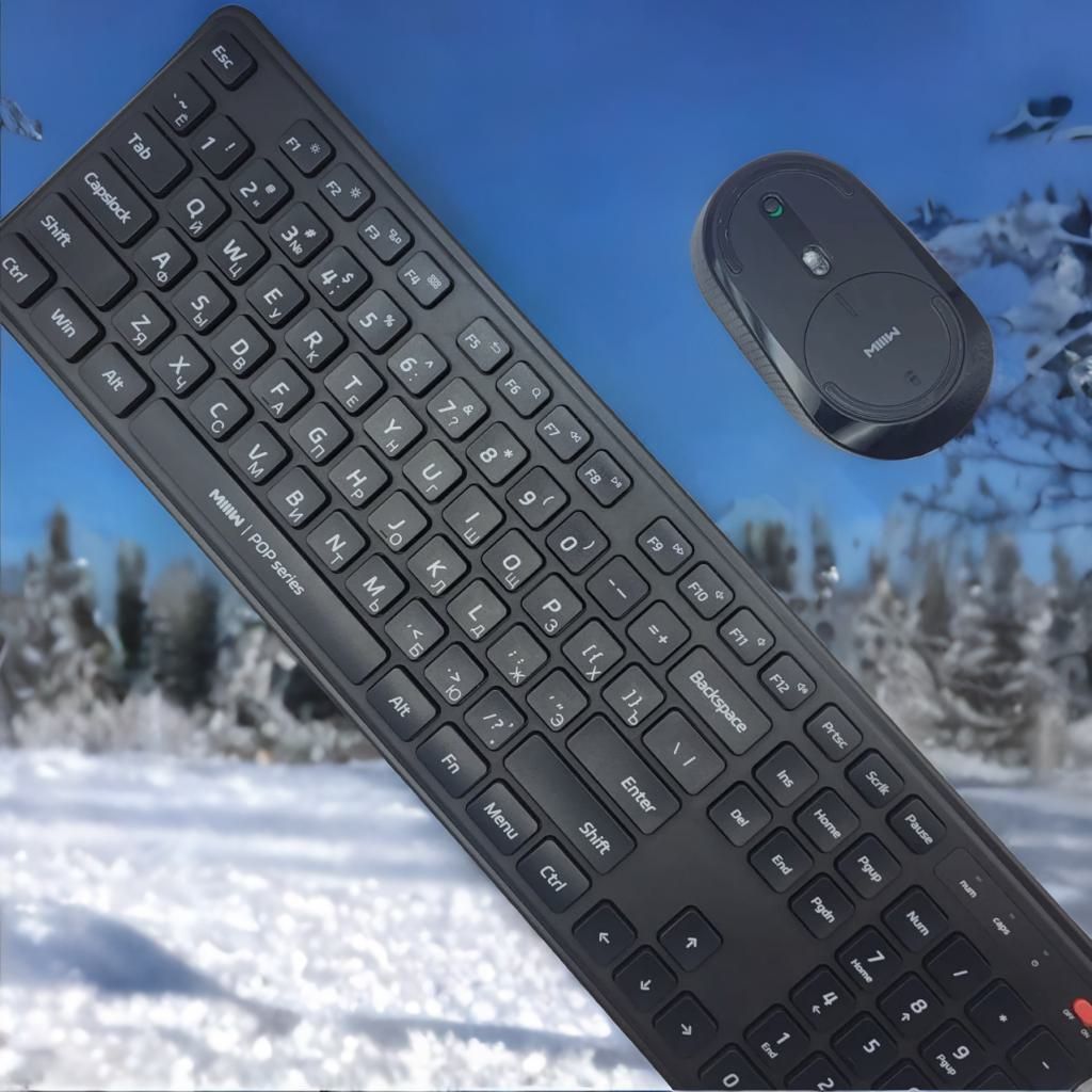 НаборклавиатураимышьбеспроводныеXiaomiMIIIWWirelessKeyboardandMouseComboGen3MW24PB03Black(РаскладкаRU/ENG)