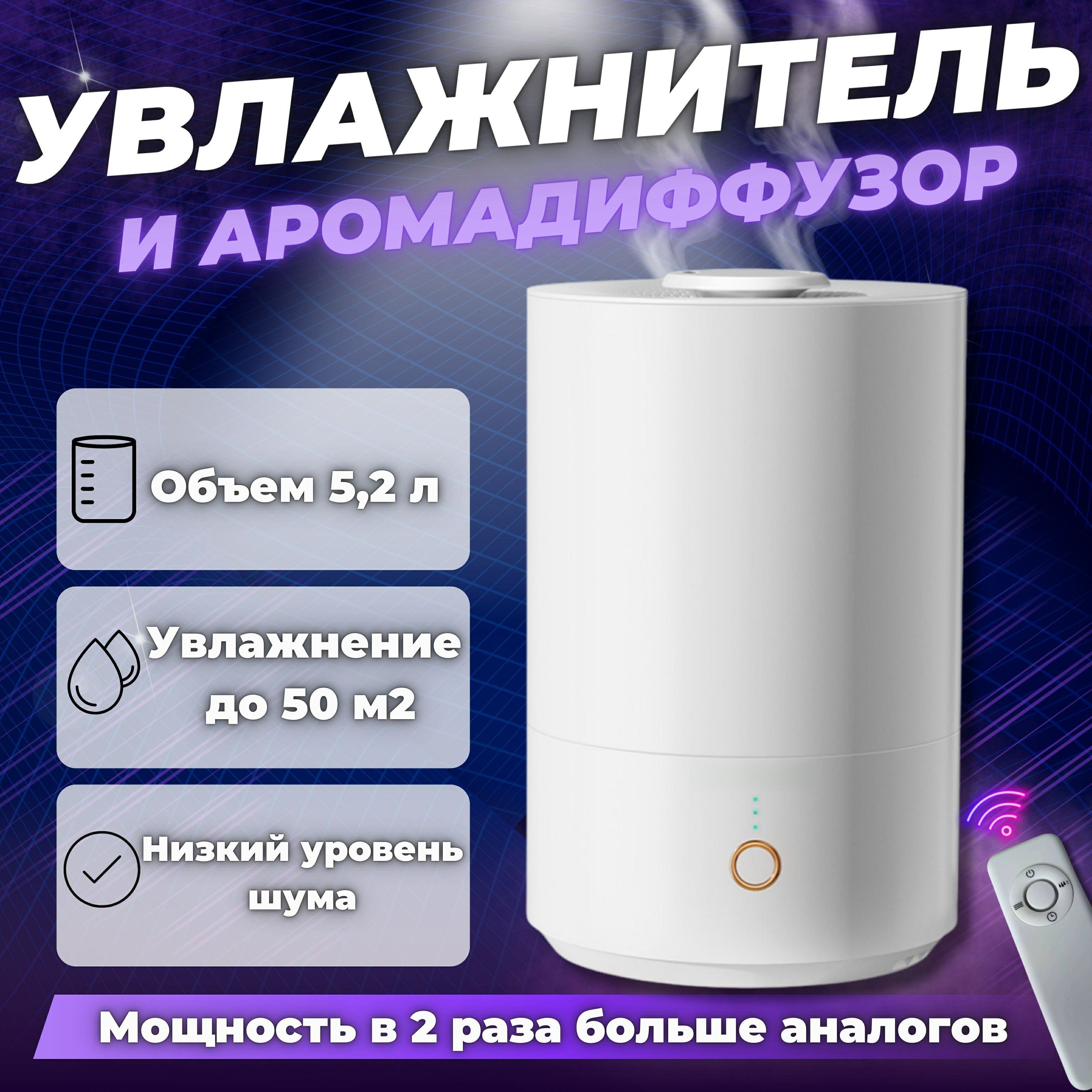 Увлажнитель воздуха для дома / Увлажнитель воздуха с пультом 5.2 литра