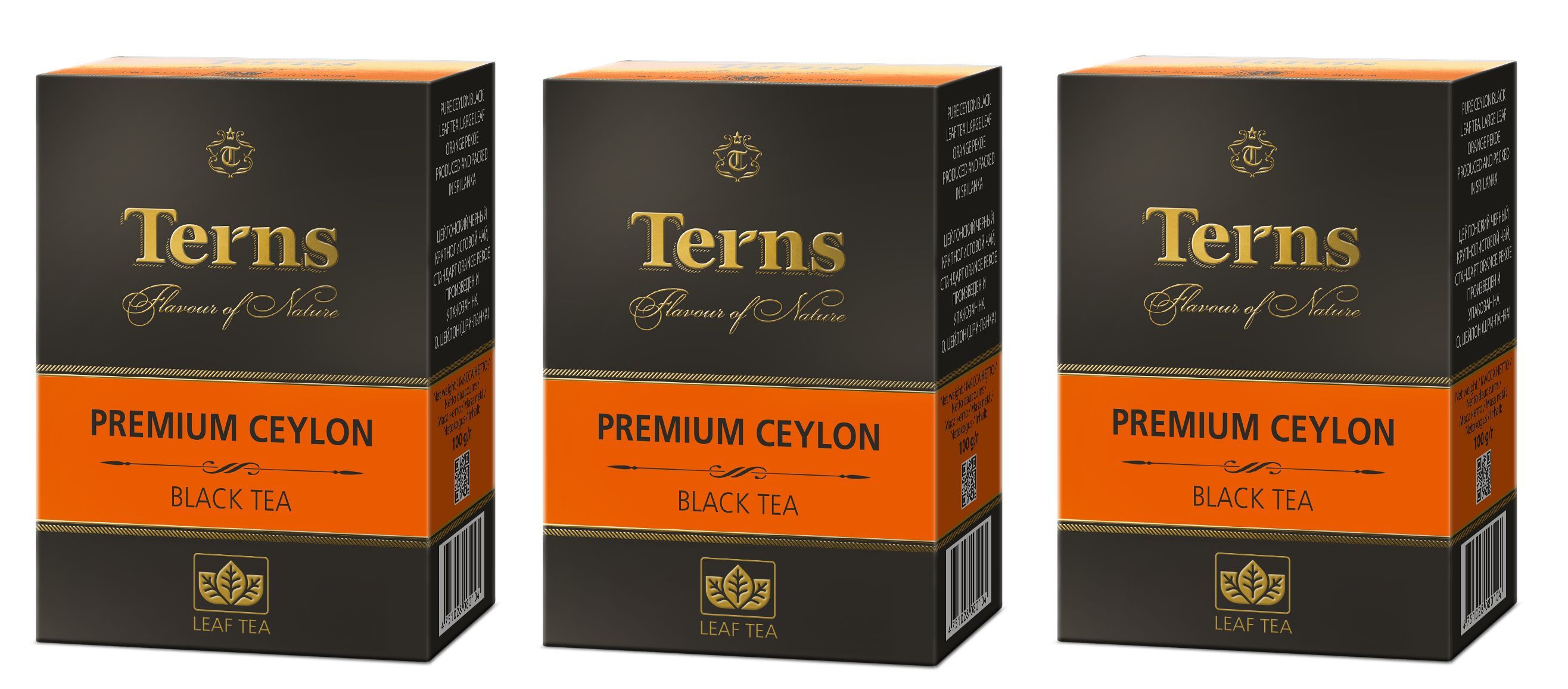 Terns "Premium Ceylon" чай цейлонский черный листовой, 100 г комплект 3 шт.