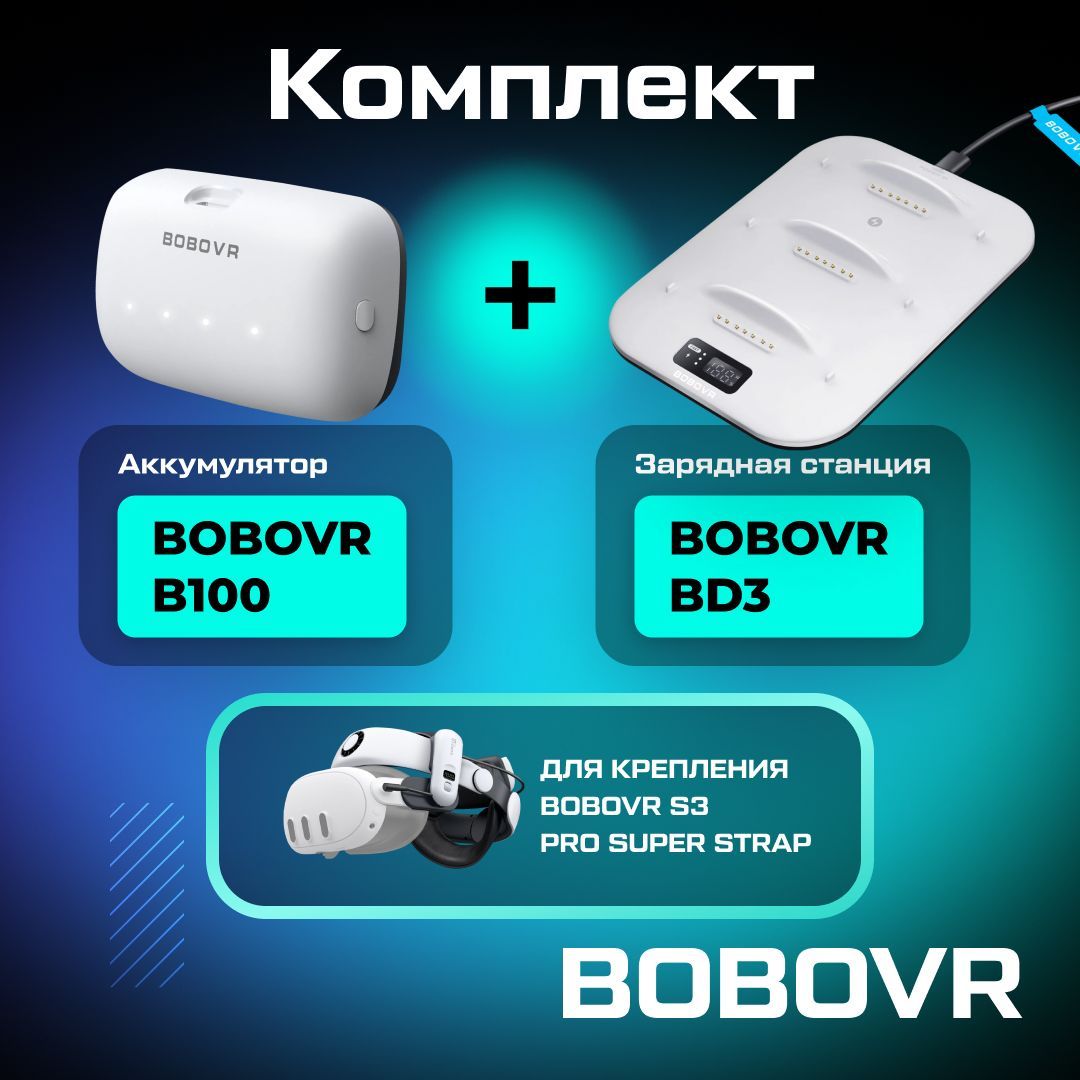 Зарядная док-станция BOBOVR BD3 с аккумулятором B100 для S3 Pro