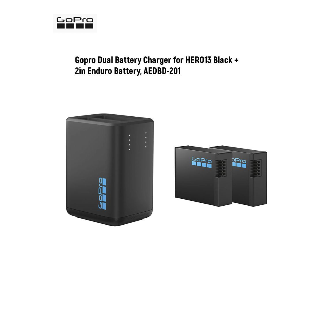 Gopro Dual Battery Charger for HERO13 Black + 2in Enduro Battery, зарядное устройство с аккумуляторами