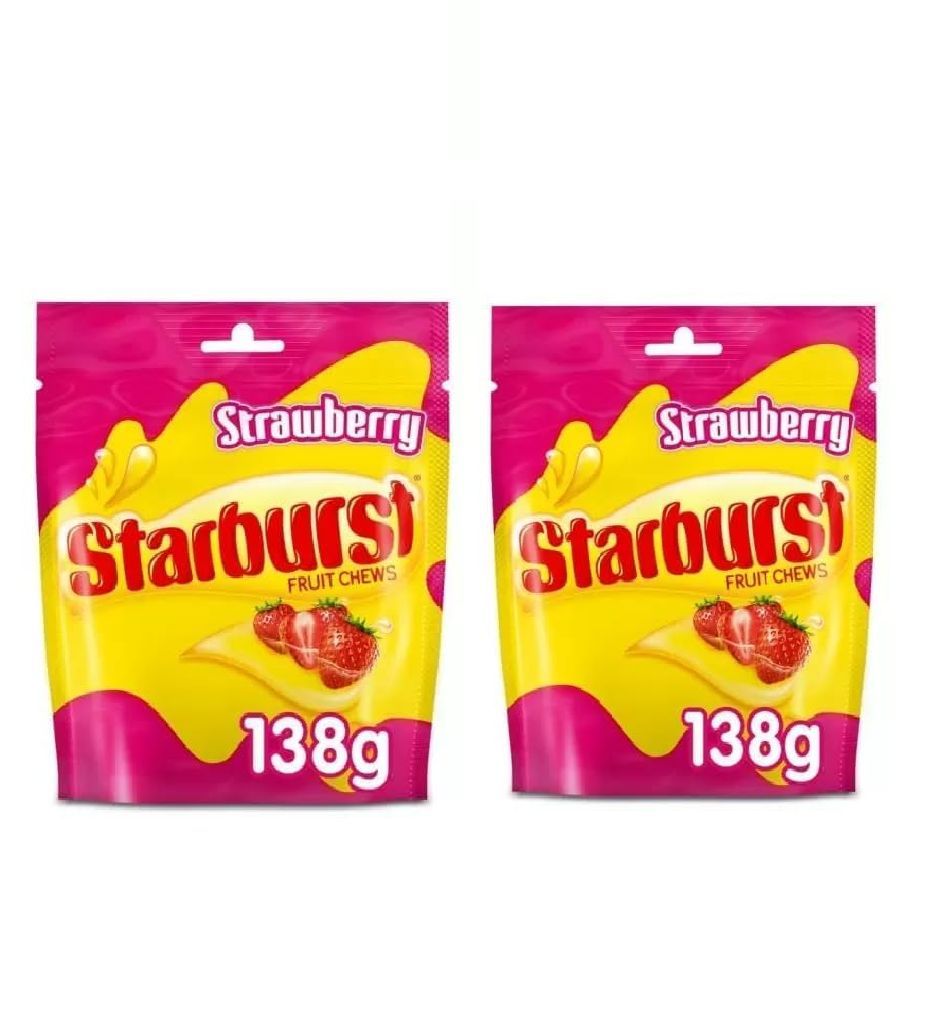 Жевательные конфеты Starburst Клубника, 2 уп по 138 гр