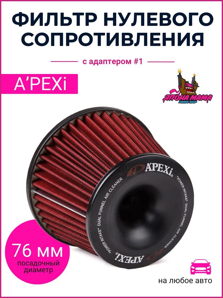 Фильтр нулевого сопротивления Apexi с адаптером