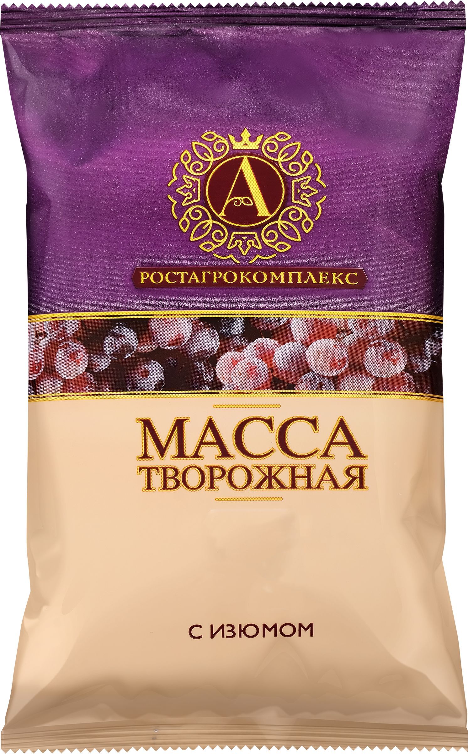 Масса творожная А.РОСТАГРОКОМПЛЕКС с изюмом 20%, без змж, 180г