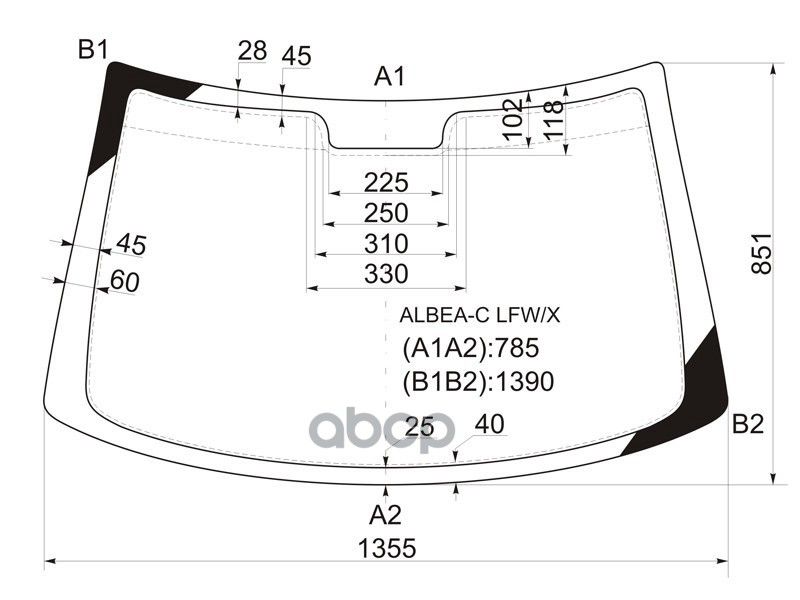 XYG Стекло лобовое Fiat Albea 02-12