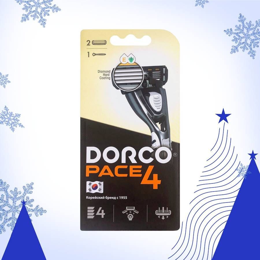 DORCO Cтанок для бритья Dorco Pace 4, 2 сменные кассеты