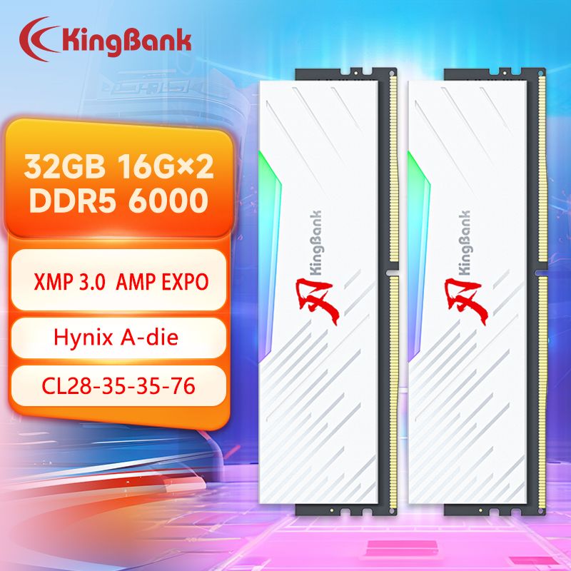 KingBankRGBEXPOXMPDDR56000МГц32ГБ(16ГБ*2)CL28A-die