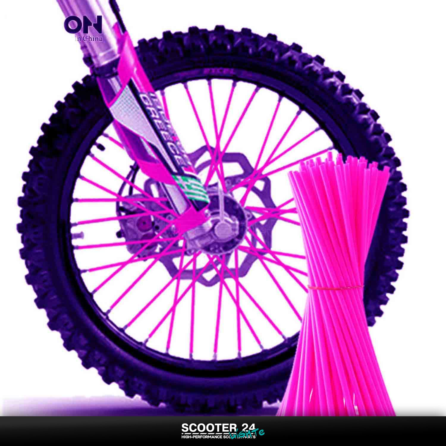 Накладки на спицы колес 21/19 / 21/18 (72шт) фиолетовые чехлы защита спиц мотоцикла / питбайка / эндуро и велосипеда