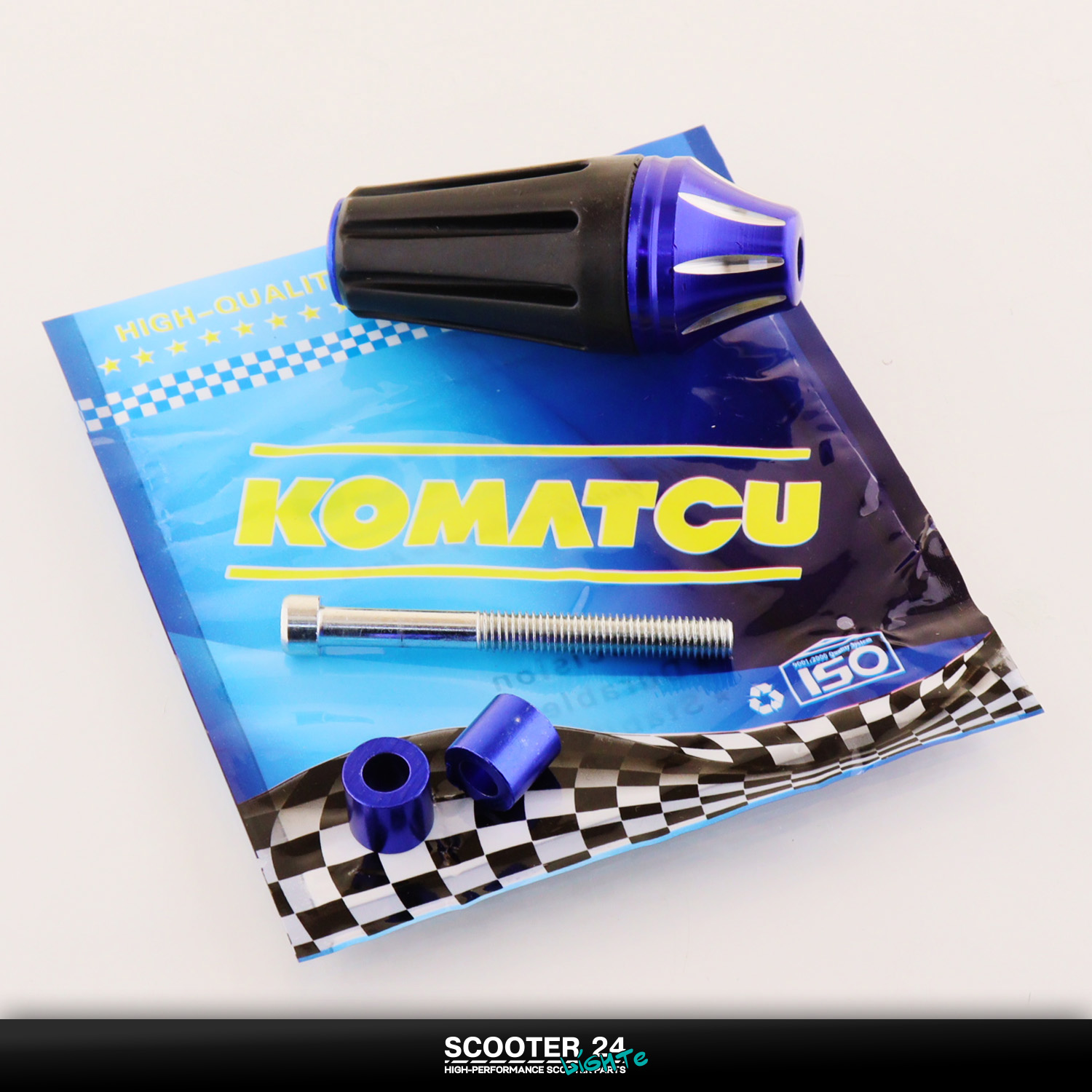 Отбойник двигателя / рамы защита для мотоцикла боковая (синий) "KOMATCU" слайдер для клетки