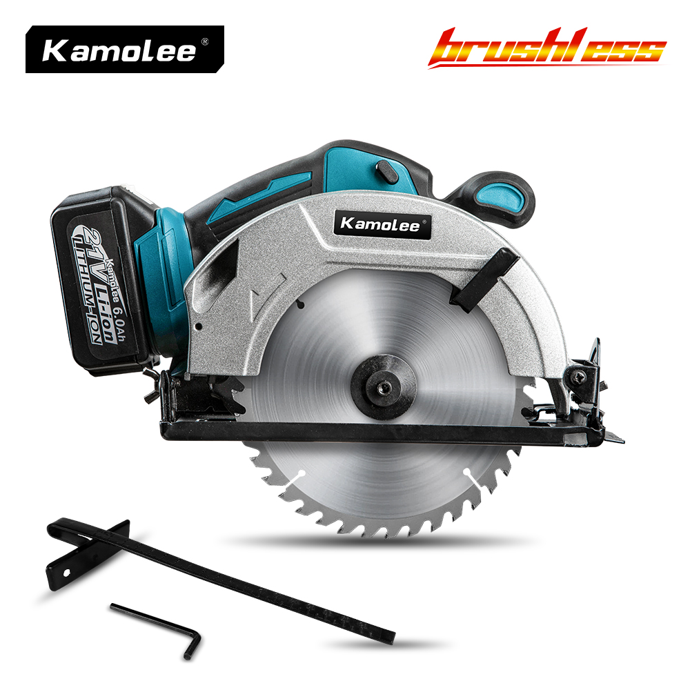 Kamolee7-дюймоваябесщеточнаяциркулярнаяпиласдвумярежущимишестеренками,4000Вт,упаковкацветнойкоробки(безбатареи)