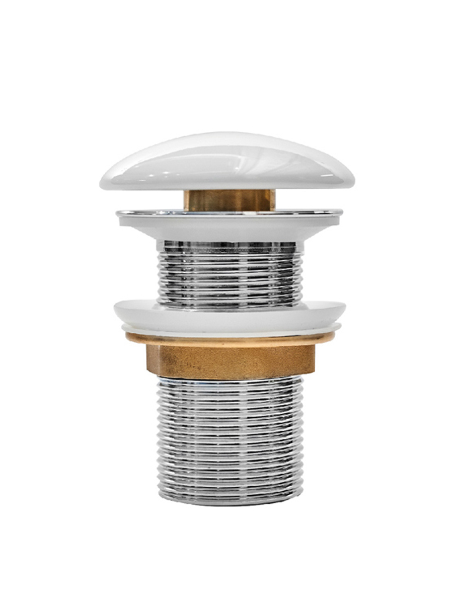 Фото товара на маркетплейсе ozon Донный клапан для раковины, без перелива, система клик-клак, белый глянцевый, IDDIS, Optima Home, OPHWS00i88