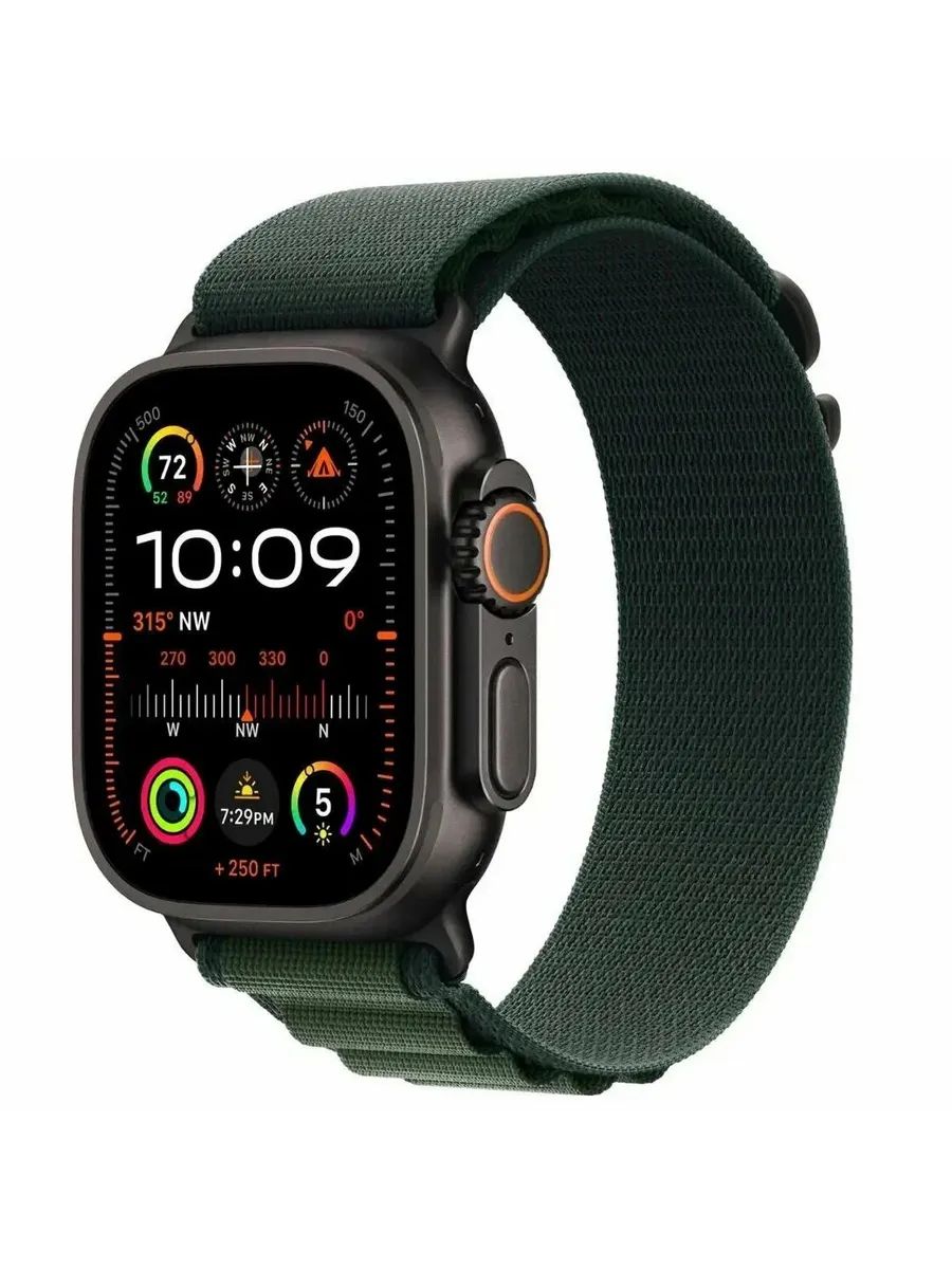 AppleУмныечасыWatchUltra2,AlpineLoop-M,49mm,черныйтитан