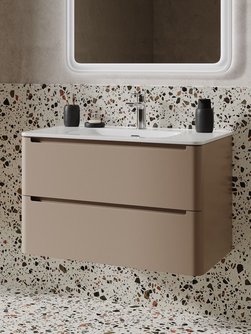 Фото товара на маркетплейсе ozon Тумба подвесная (без раковины) IDDIS, 80 см, капучино, Edifice, EDI80C0i95 подходит умывальник арт. 0108000i28