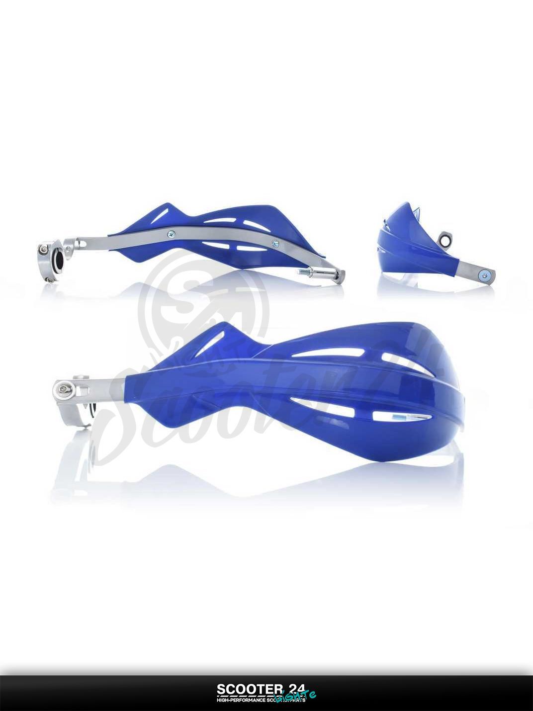 Защита рук мото #14 синие "FHS" универсальная на мотоцикл мопед и скутер / эндуро / питбайк