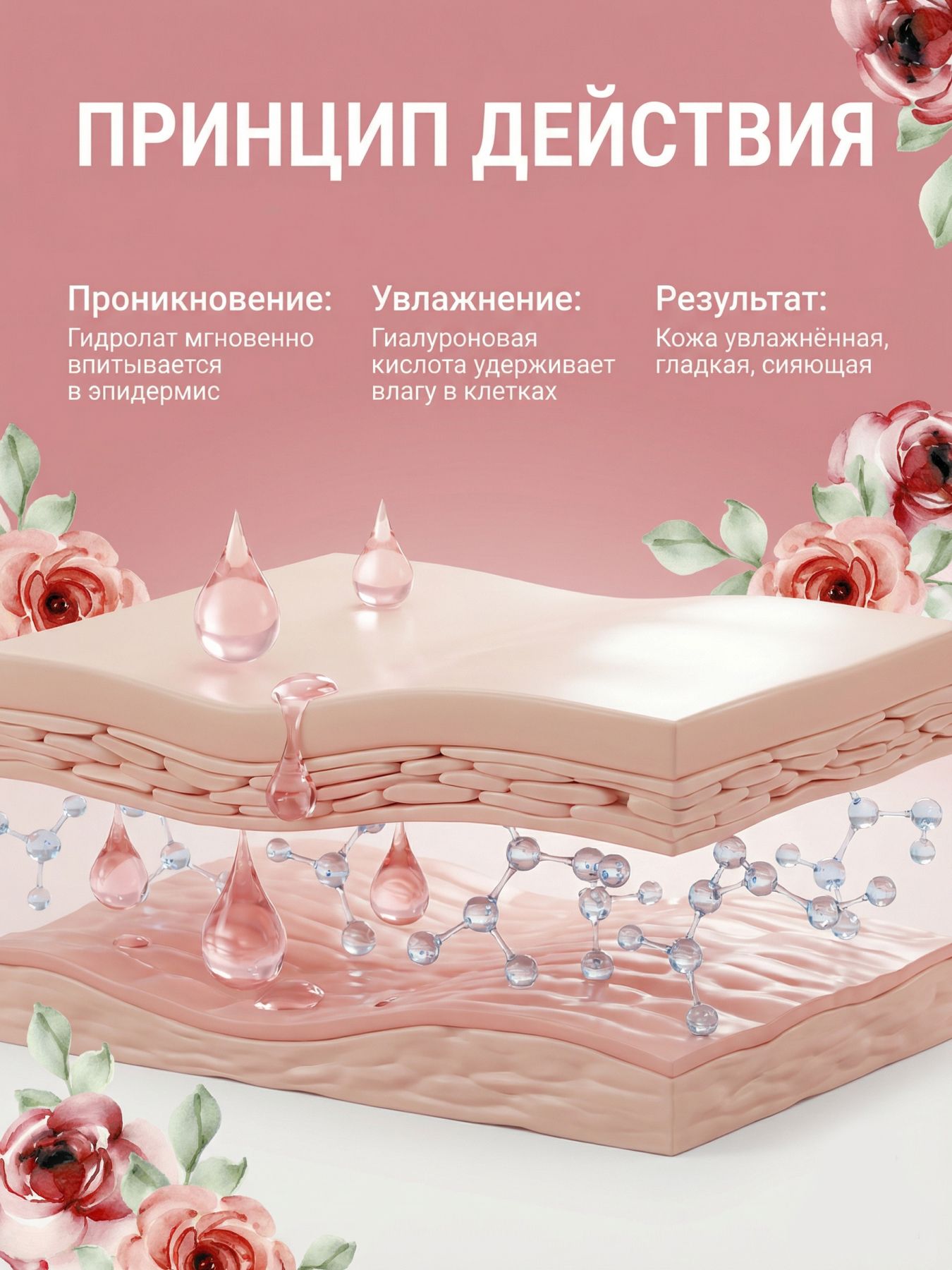 Гидролат гиалуроновый Роза