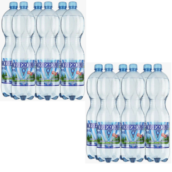 Вода минеральная Сенежская газированная 1,5 л * 6шт. - 2 упаковки ...