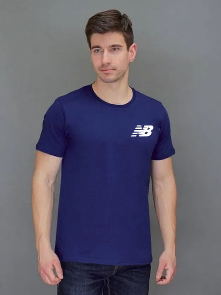 Футболка New Balance, размер 52, цвет темно-синий, 100%cotton - купить ...