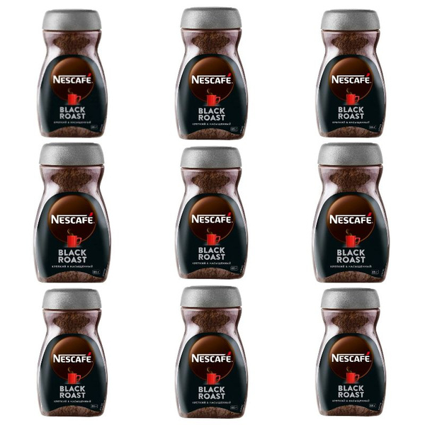 Nescafe Кофе растворимый, Black Roast, гранулированный, стеклянная ...