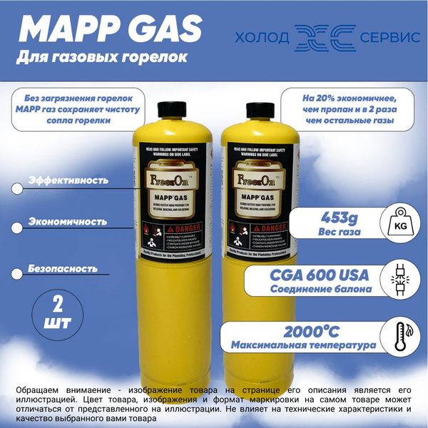 Газ для пайки Mapp газ (МАПП Газ) баллон для горелки 3600F 453.6g 2 шт ...