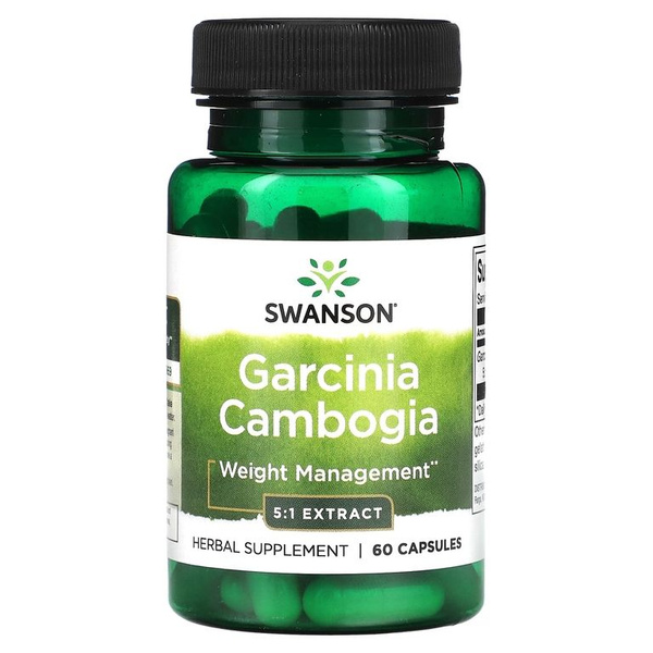 Гарциния Камбоджийская 80 мг 60 капсул, Swanson Garcinia Cambogia 5:1 ...