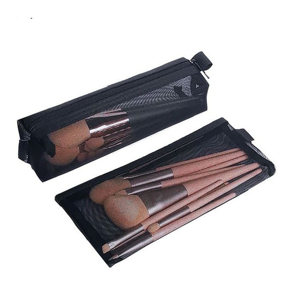 Пенал косметичка сетчатый прозрачный черный 2 шт - купить с доставкой ...