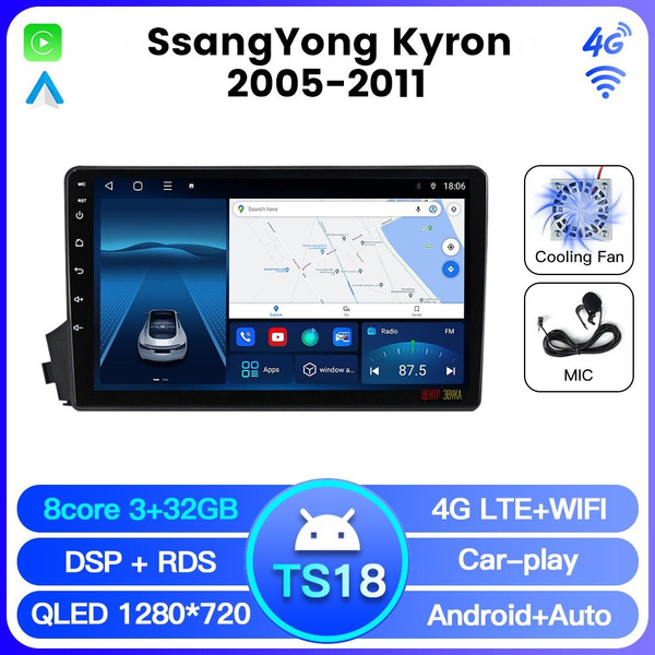 Магнитола SsangYong Kyron 2005-2011, TS18 3/32ГБ, процессор 8 ядер 2.0 ...