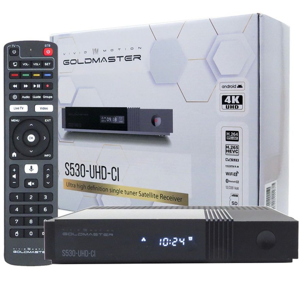 Спутниковый ресивер GoldMaster S530-UHD-CI+, S2X, Android 10 - купить с ...