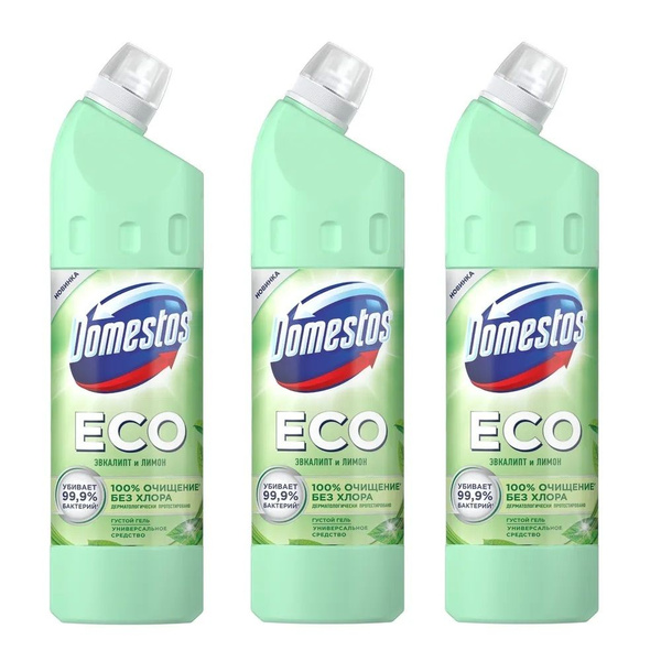 Чистящий гель универсальный, Domestos Еco, Свежесть моря, 750 мл, 3шт ...