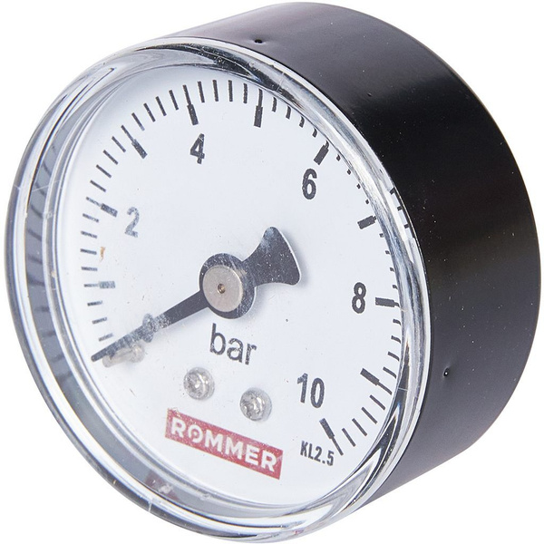 Манометр аксиальный 50 мм, 10 бар, 1/4" Rommer RIM-0009-501008 - купить ...