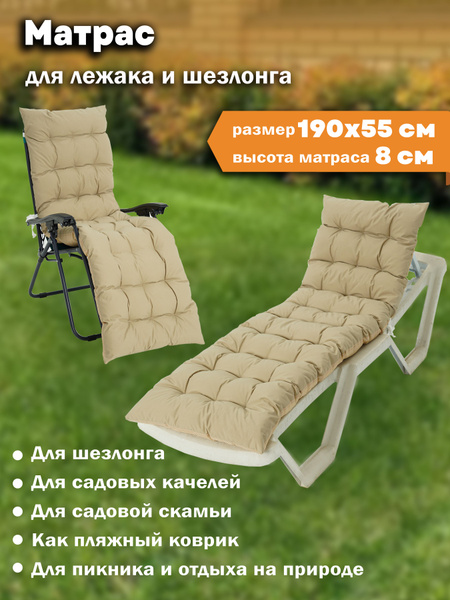 Матрас для шезлонга PAKITEX шезлонг-оксфорд-антислим-бежевый_190 ...
