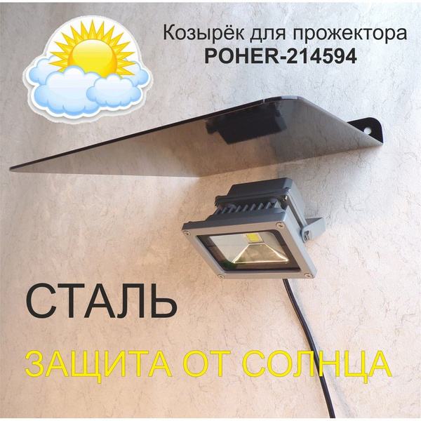 Характеристики Козырёк для прожектора или светильника для защиты от ...