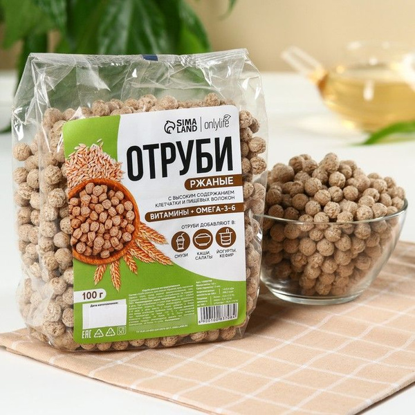 Отруби ржаные, БЕЗ САХАРА, 100 г. - купить с доставкой по выгодным ...