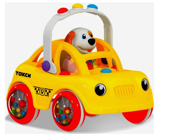 Игрушечная машинка для детей Машинка Бусинка.Такси (картонная ручка ...