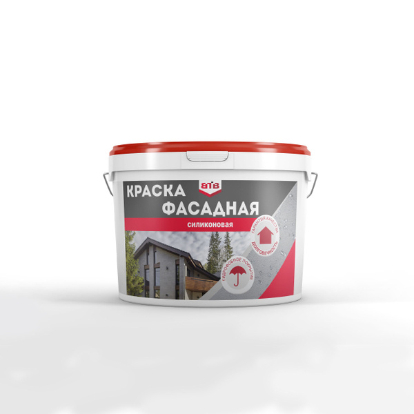 Краска ВТВ фасадная силиконовая Гладкая, Акриловая, Матовое покрытие ...