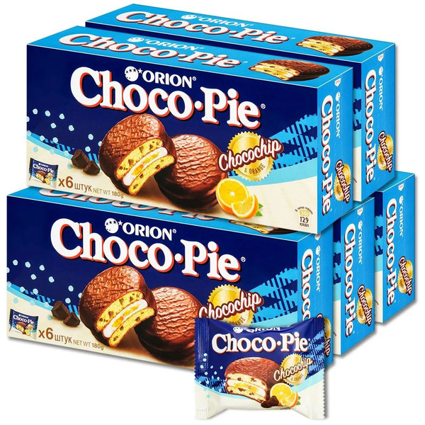 Orion Печенье Choco Pie Апельсин с шоколадом, 180 г х 5 шт - купить с ...