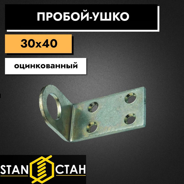 Угловая проушина для навесного замка 30х40мм, оцинкованная 10шт купить ...