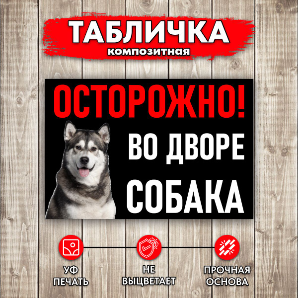 Табличка Осторожно Во дворе собака купить на OZON по низкой цене ...
